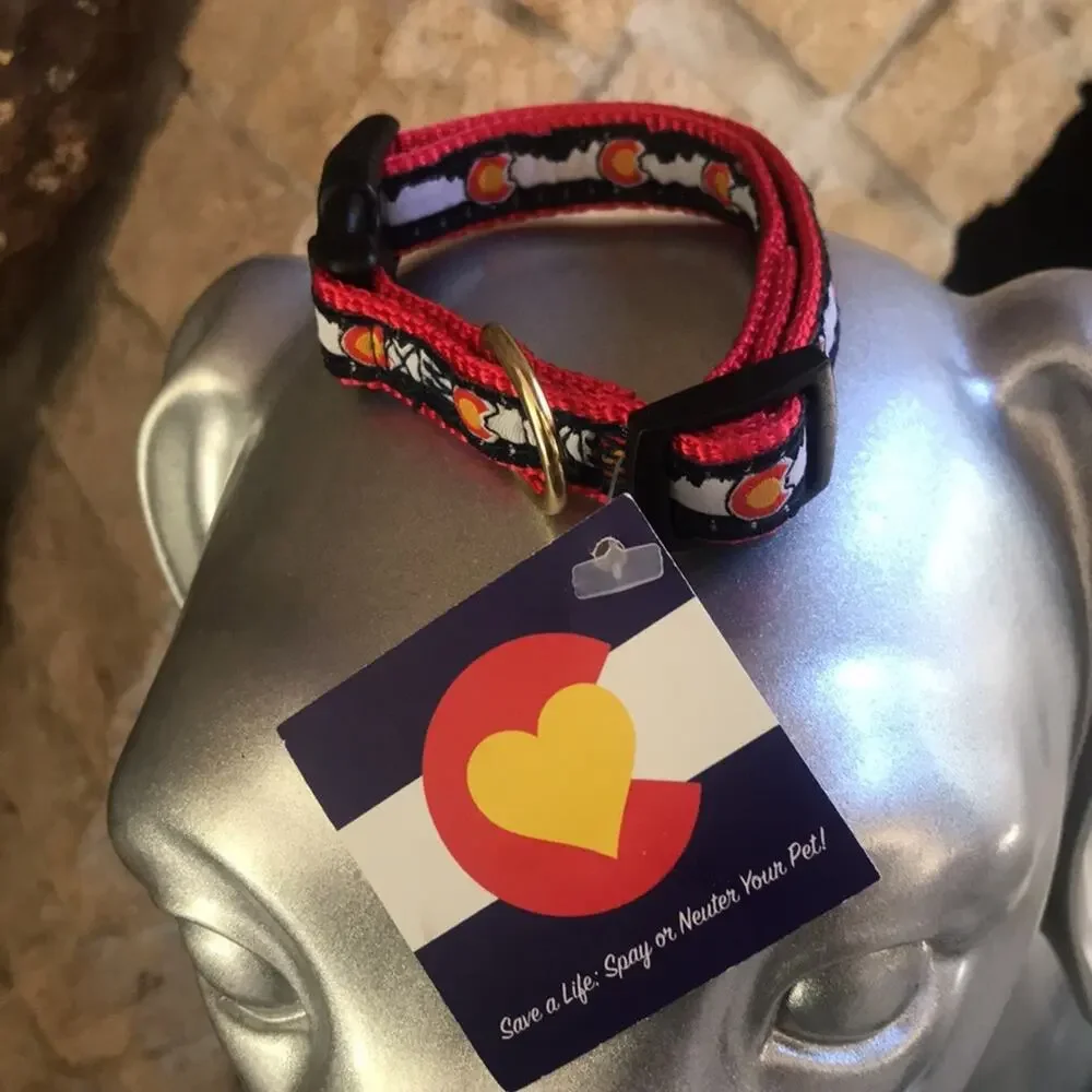 NEW XS Colorado Dog Collar Blue Red 8-12 inches